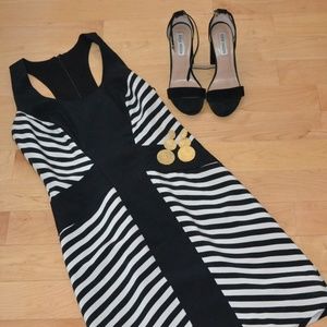 Nicole Miller Racerback Stripe Dress, Size 4, EUC